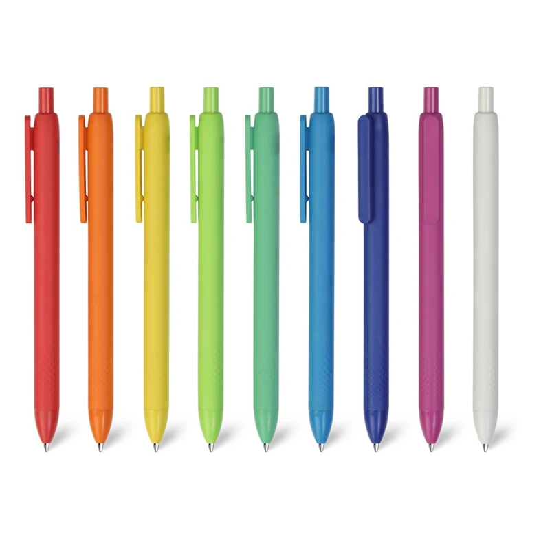 A range of coloured pen options displayed on a white background