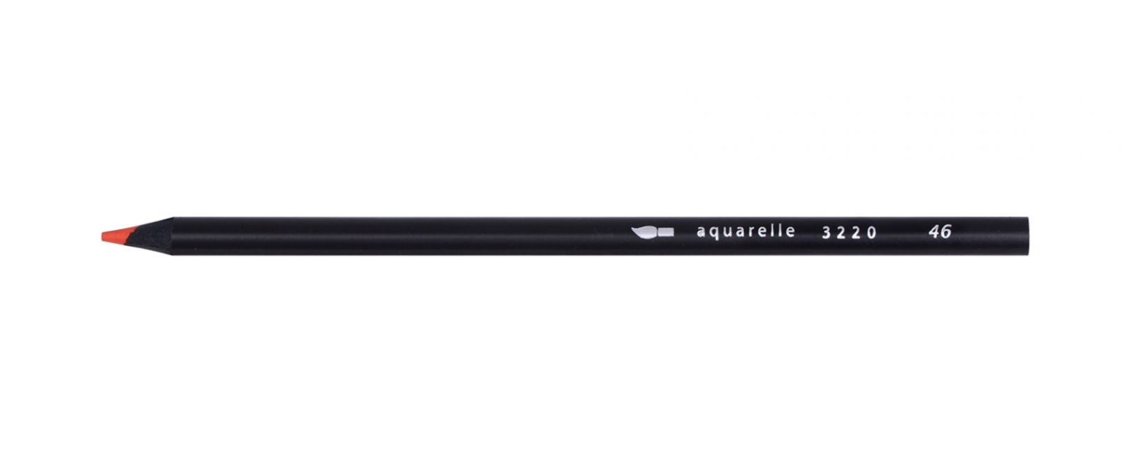 Single black-wood water-soluble colour pencil with generic aquarelle marking