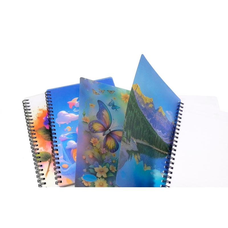 Wire-bound notebooks with an open inner page