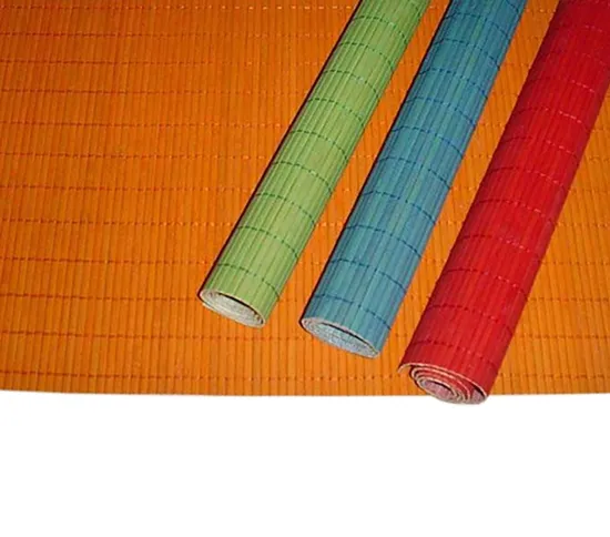 Coloured rollable bamboo dining mat references