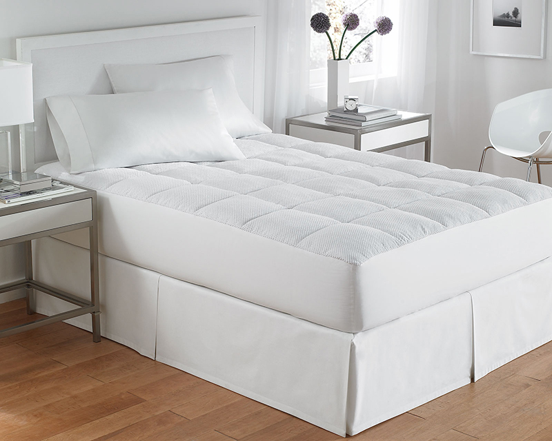 White quilted fitted bedding appearance reference