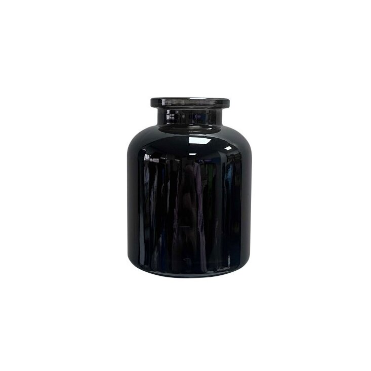 Empty gloss-look black glass fragrance bottle