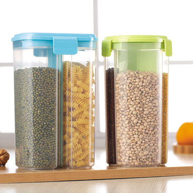 Tall round and rectangular pantry canisters