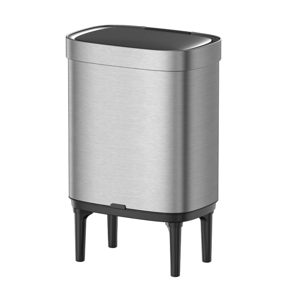 Stainless-steel waste-bin reference with raised base