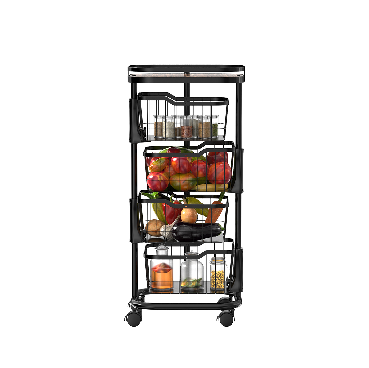 Rotating-basket wire utility trolley reference