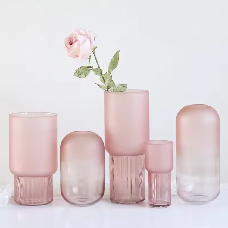 Pink decorative glass-vase collection