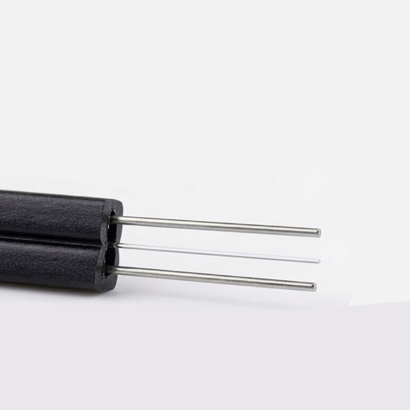 Plain black bow-type cable cross-section with parallel strength members